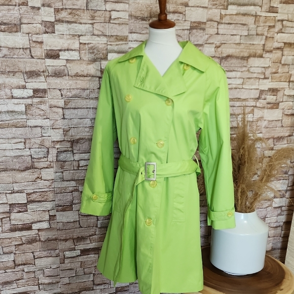 Jessica London Women's Lime Green Trench Coat Size 14W